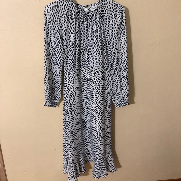 Crew Factory white Polka Dot Printed midi Dress - Picture 3 of 6